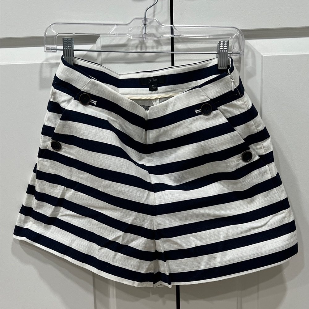 J. Crew Navy and White Striped Women's Shorts